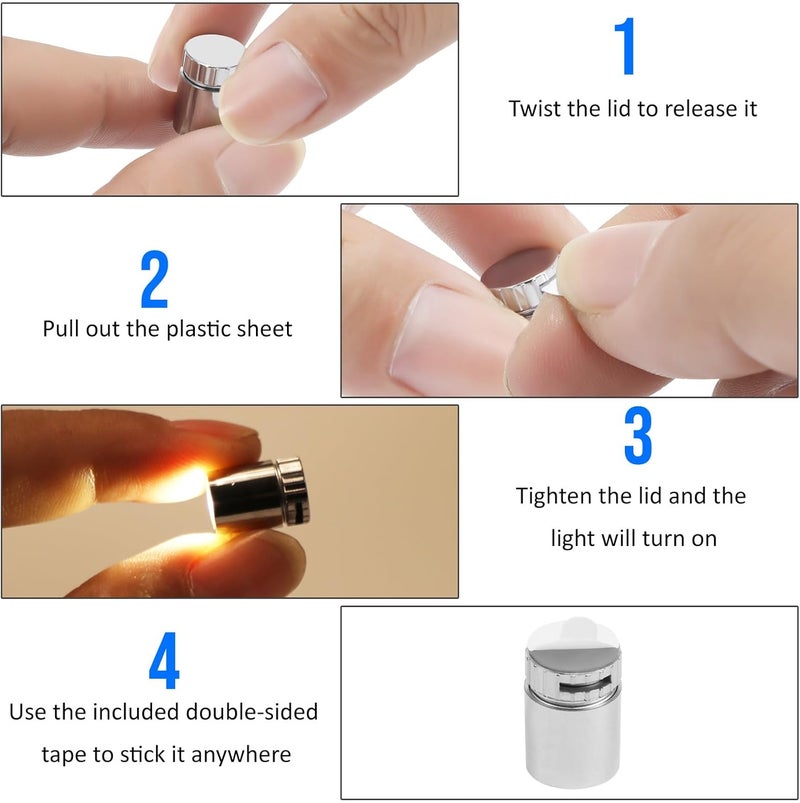 Taysing 20 Pack Small Spotlight Battery Operated LED Lights Cordless Miniature Spot Light for Artwork, Paintings, Jewelry, Display Cases, handicrafts, Models, Toys, Puzzles(Red) - Image 3